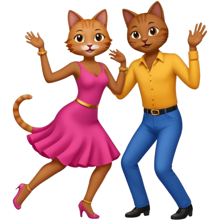 Cats couple salsa dancing  emoji