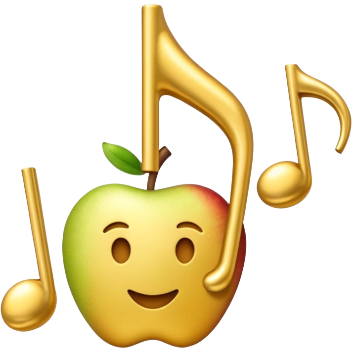 drei musiknoten in goldfarben ähnlich dem apple noten-emoji emoji