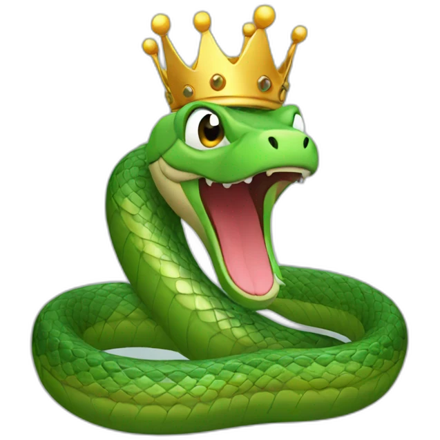 snake emoji with crown emoji