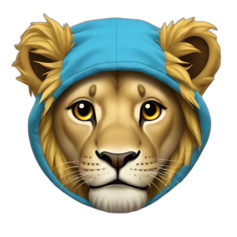 Un lion Cagoule emoji