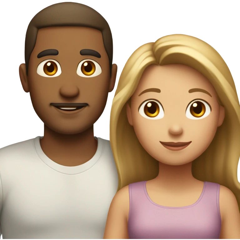 Puerto rican beard short brown hair  husband with blond long hair wife and brown long hair daughter Family  emoji