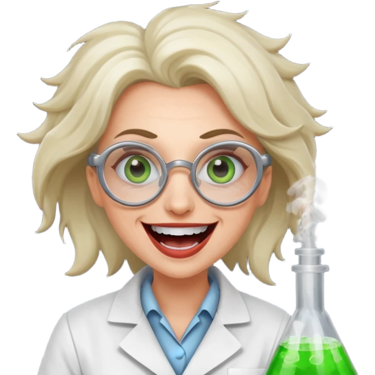 Maniacal laughing female mad scientist  emoji