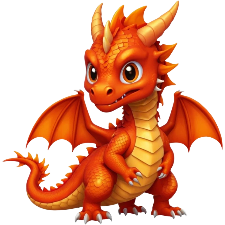 cute feisty red dragon emoji