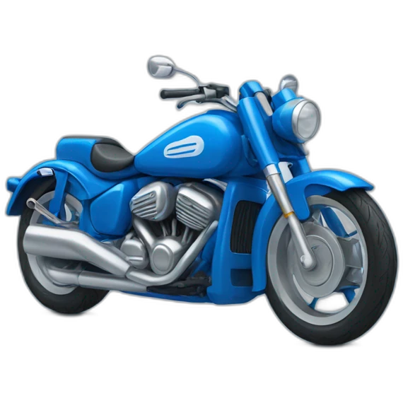 All blue motorcycle, solid blue emoji