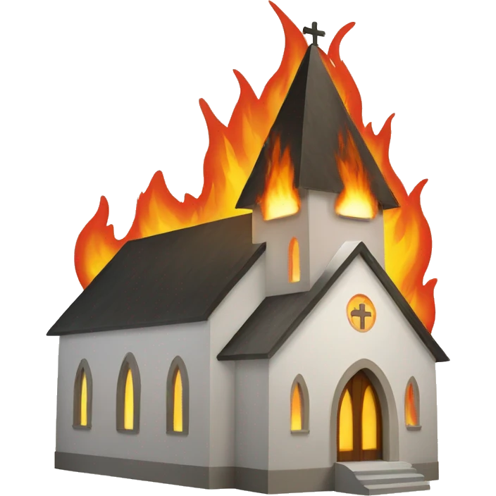 Church with fire behind it  emoji