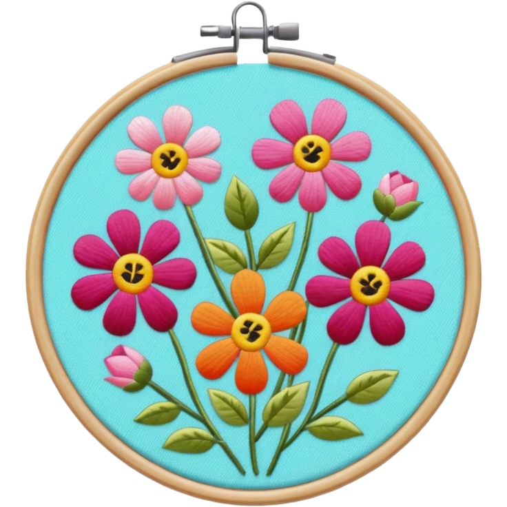 flower embroidery hoop emoji