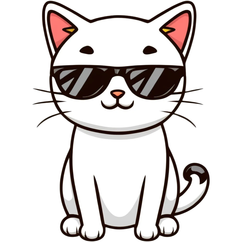 Cat with sunglasses emoji