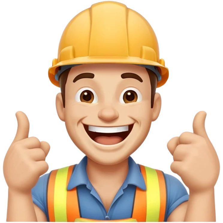 builder laughing exaggeratedly emoji