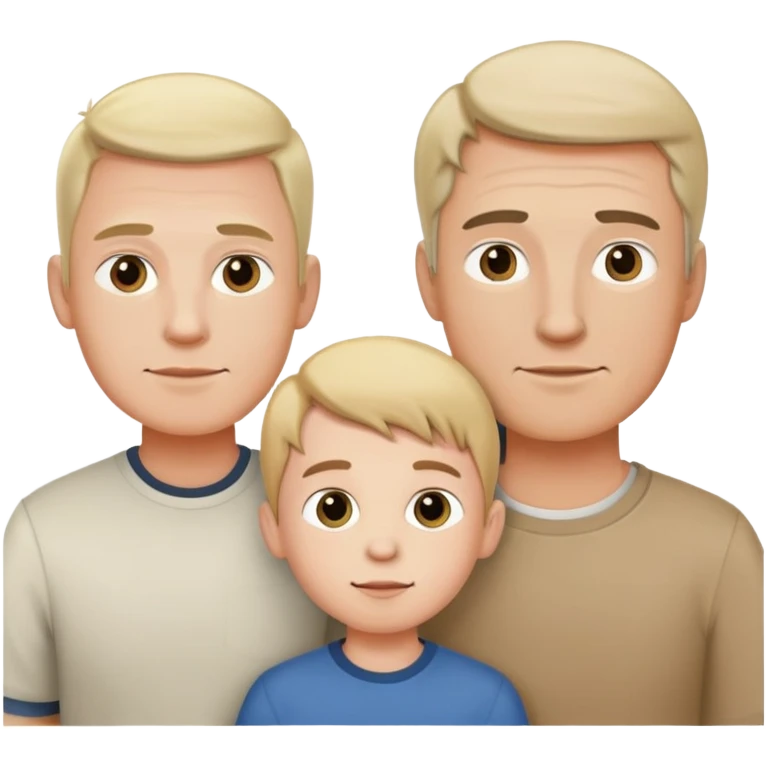 2 adult men with 1 little boy emoji