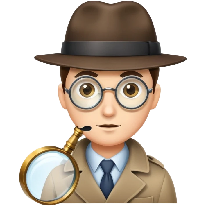 detective with magnifying glass and hat emoji