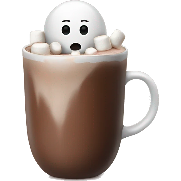 hot chocolate with no face with marshmallows  emoji