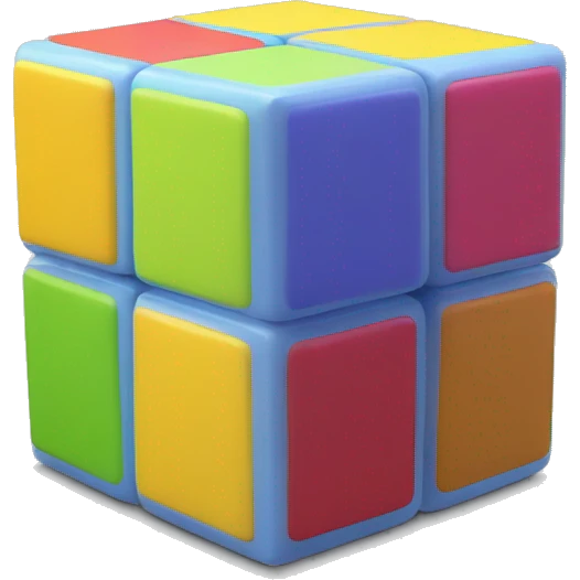 a perfect rubix cube with completed sides emoji