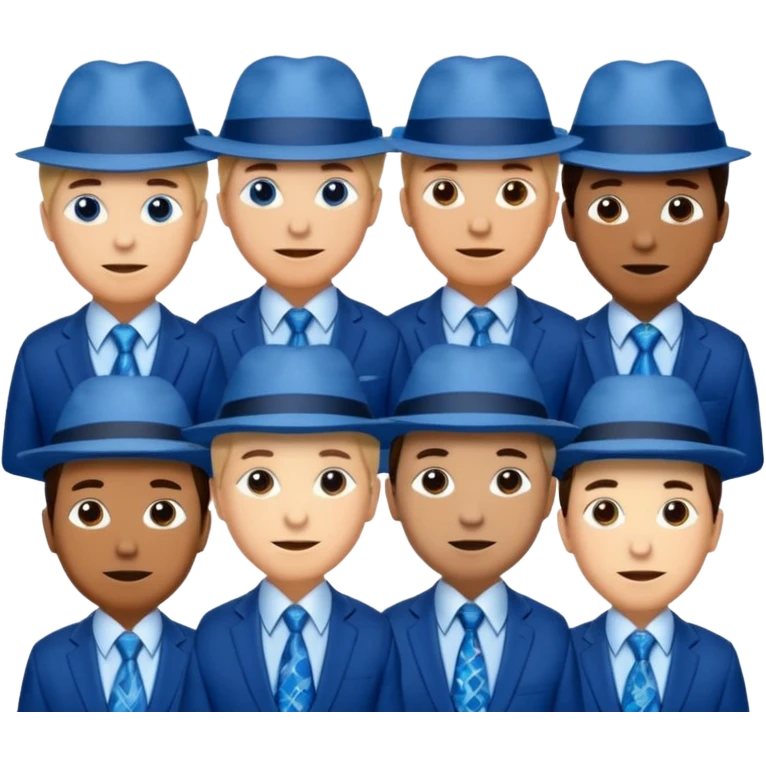 Blue nect ties and hats emoji
