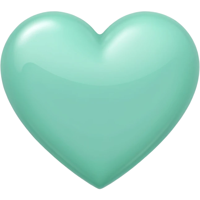 mint color heart with a soft shadow emoji