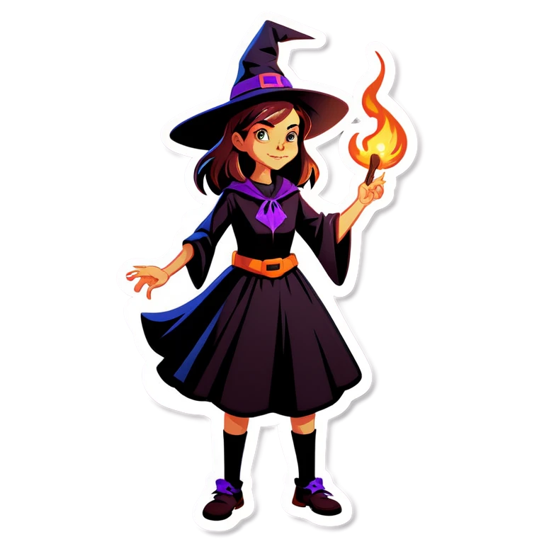 A witch girl casting a spell emoji