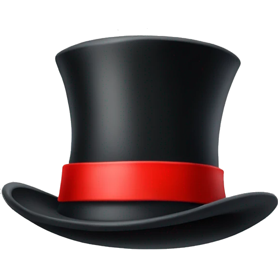 Top Hat with red band around it emoji