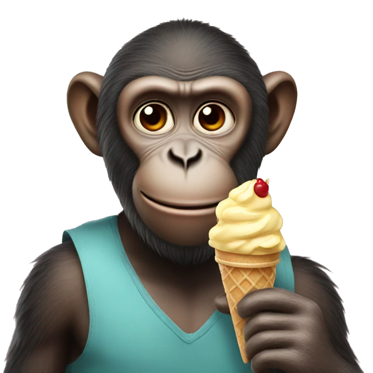 Monkey with ice cream  emoji