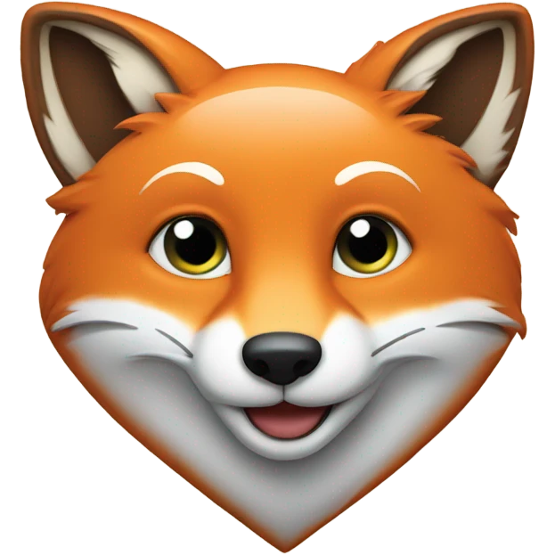Heart with fox inside emoji