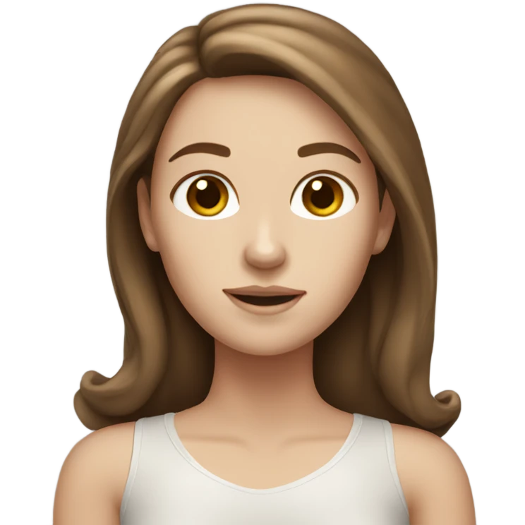 white girl with brown hair  emoji