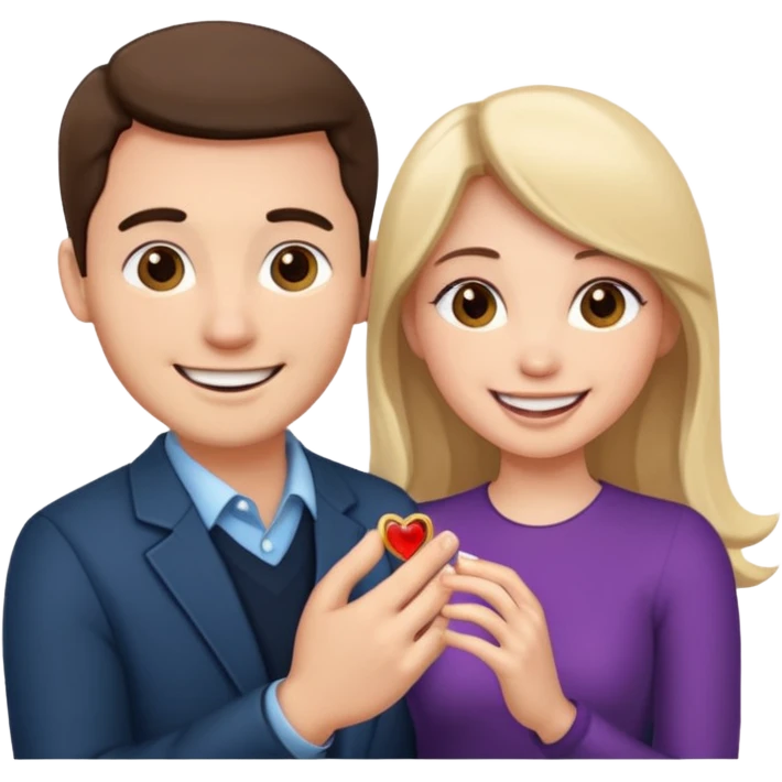 A man proposing to a woman emoji