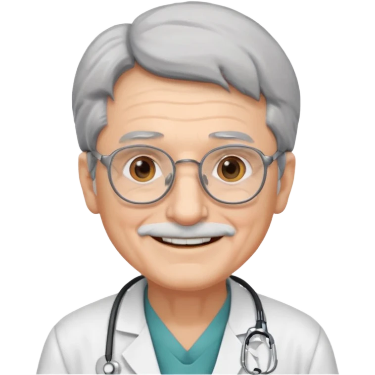 old man doctor, wearing glasses emoji