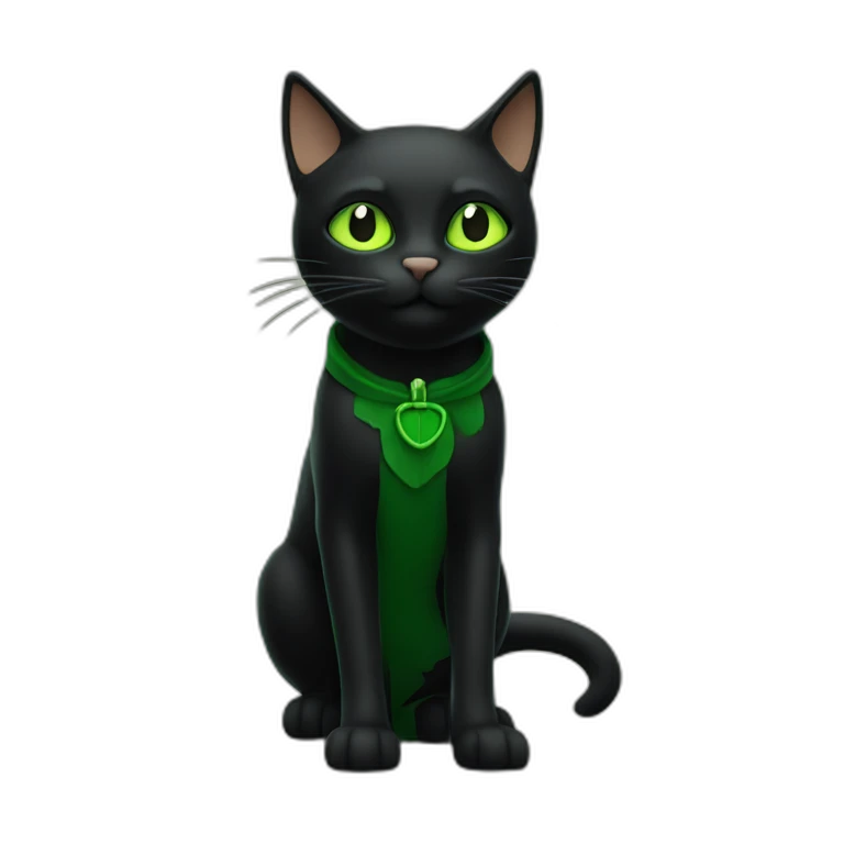 Chat noir sur chat vert emoji