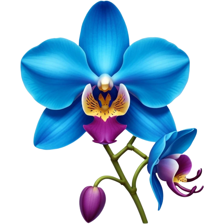 royal blue and cyan orchid emoji