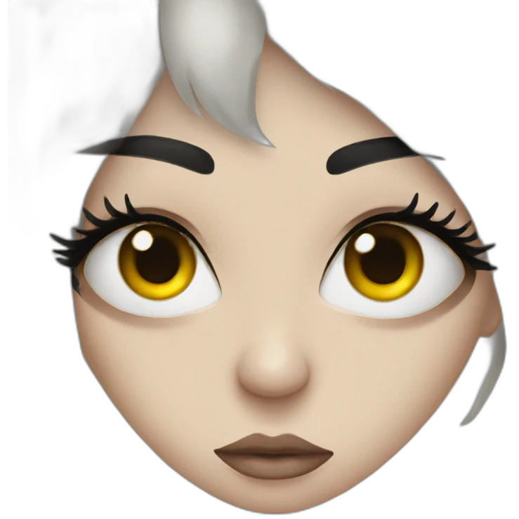 Eye with big lashes and eyebrows emoji