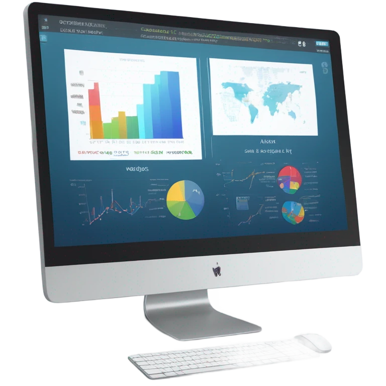 monitor showing a website dashboard with charts emoji