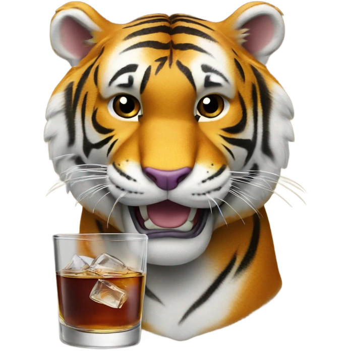 LSU Mike the Tiger with whiskey emoji