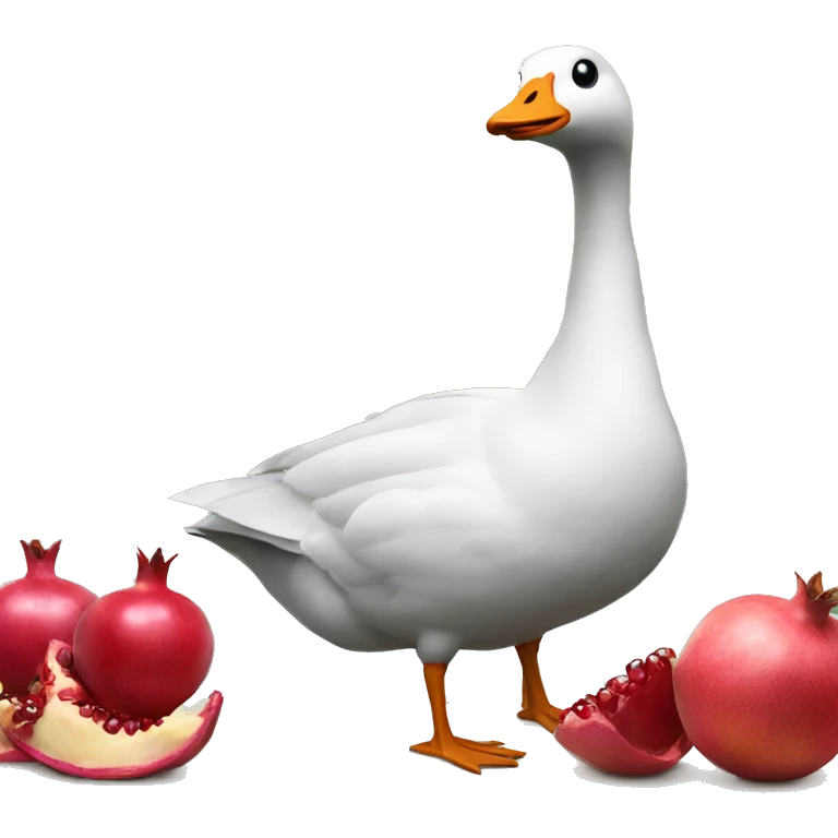 Goose and a pomegranate  emoji