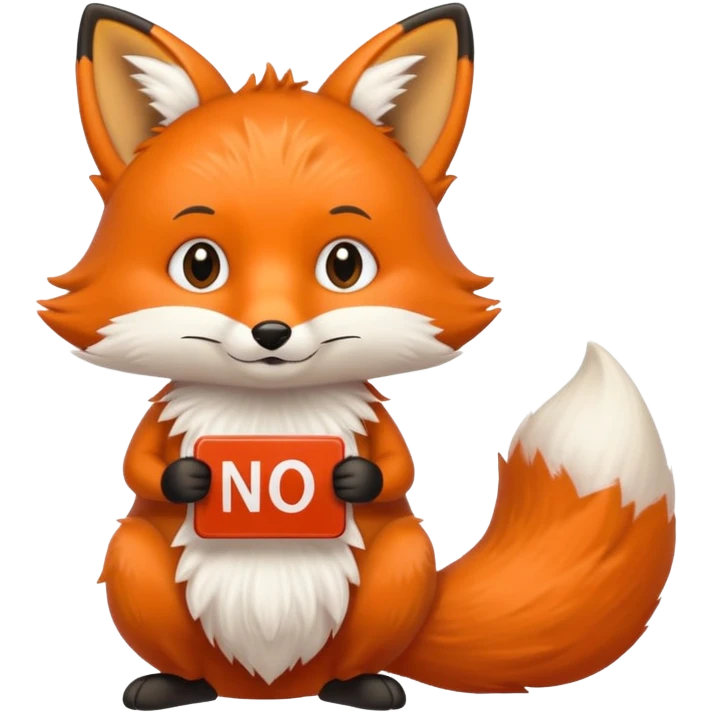 a fox HOLDING a no sign emoji