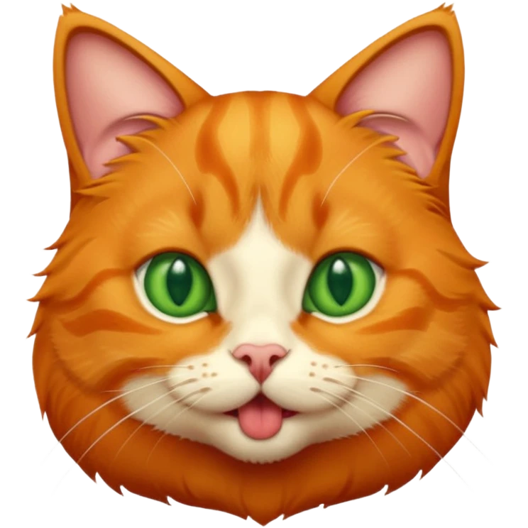 um gato laranja curioso mostrando a lingua emoji