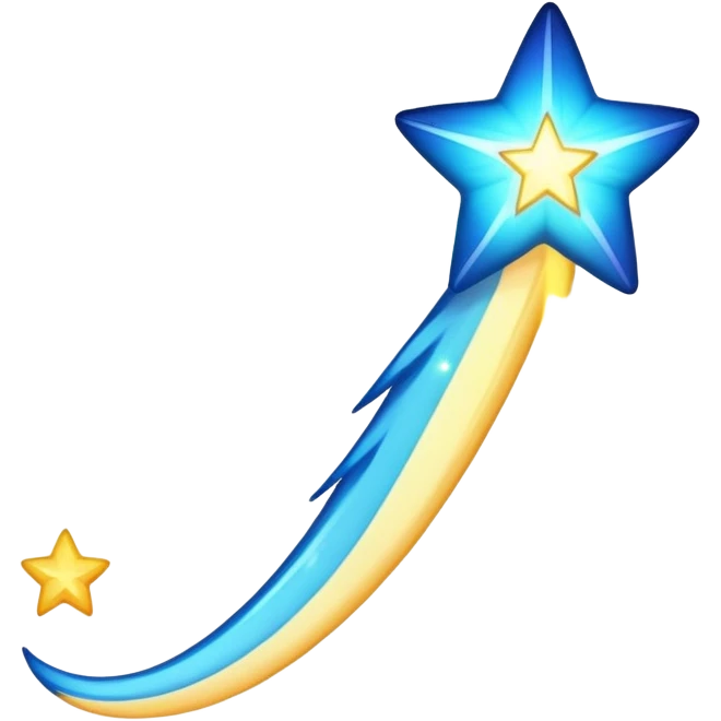 shooting star with glowing tail emoji