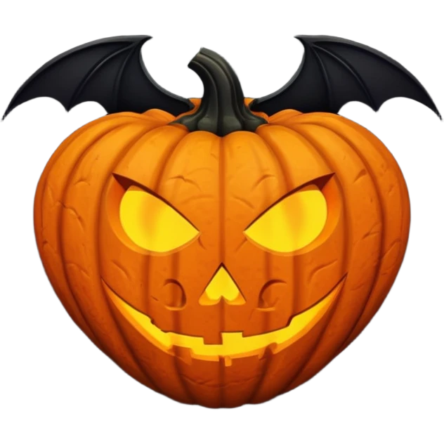 heart with Halloween theme, spooky, pumpkins, bats, dark colors emoji