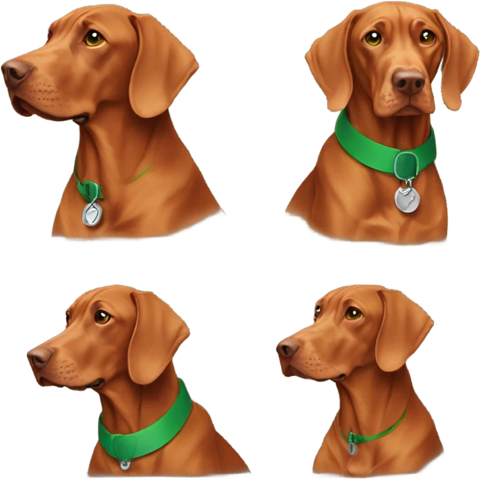 Vizsla with green collar emoji