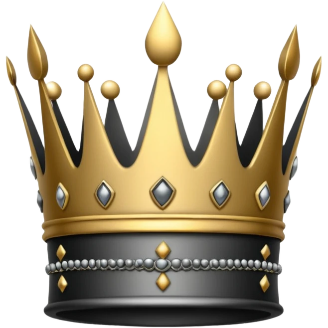 crown full black and grey dark style emoji