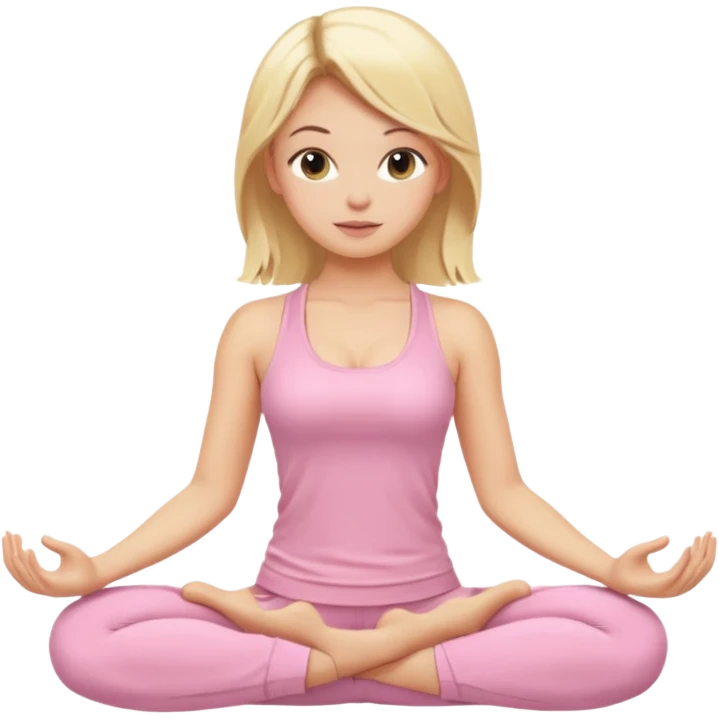 blonde yoga girl light pink clothes n emoji
