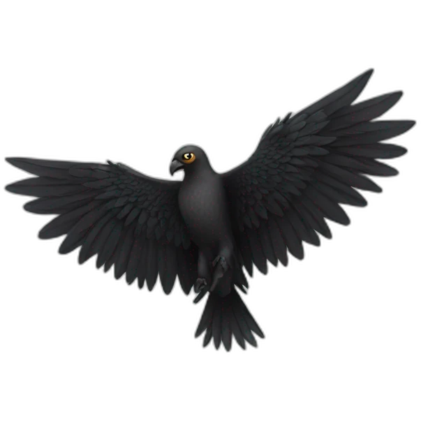 A black wing spread emoji