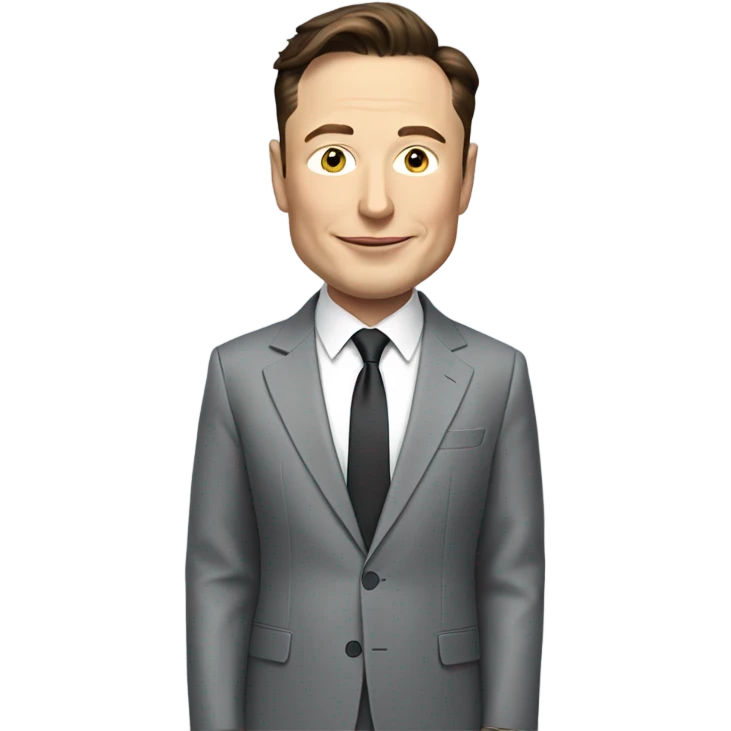Elon musk in grey suit emoji