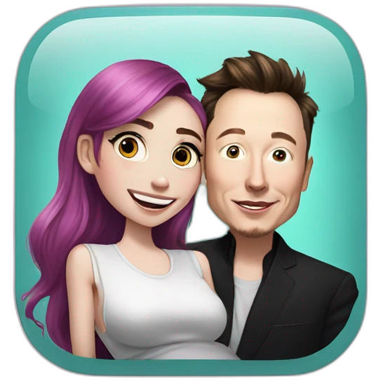 Elon musk and grimes excitedly view an ultrasound of their unborn child emoji