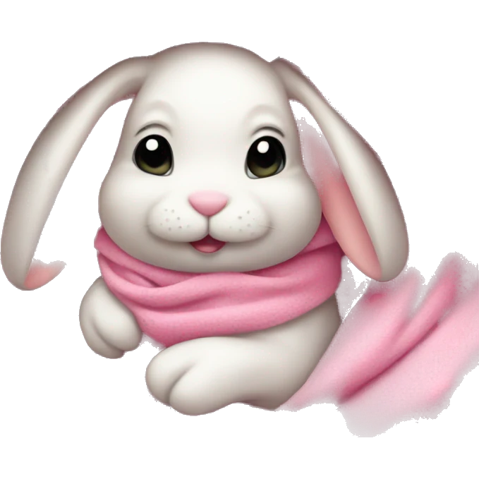 pink bunny with blanket emoji
