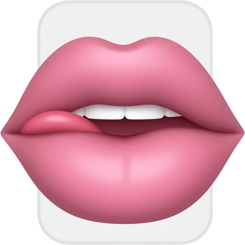 pink lips pouting and kissing the screen emoji