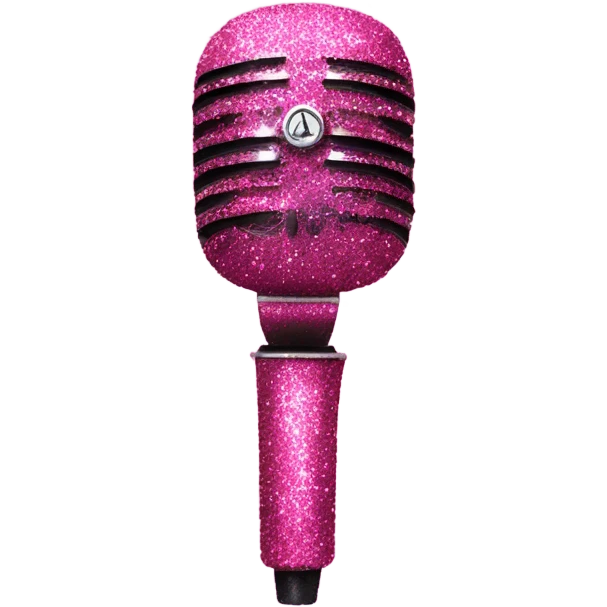 pink glittery microphone  emoji