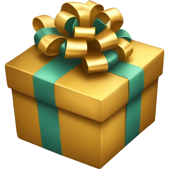 Golden gift box emoji