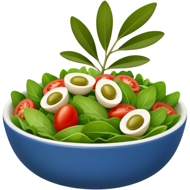 olive branch next to a bowl of salad emoji