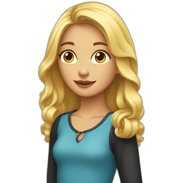 Fille bonde embrasse garçon cheveux noir emoji