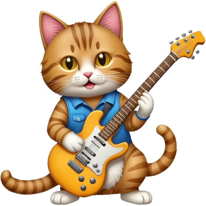 Cat playing electric guitar  emoji