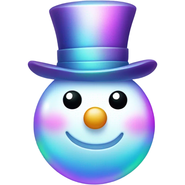 Kawaii iridescent snowman   emoji