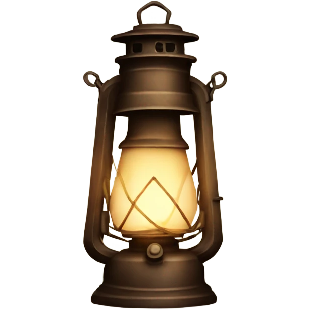 A glowing, old-fashioned lantern vintage emoji